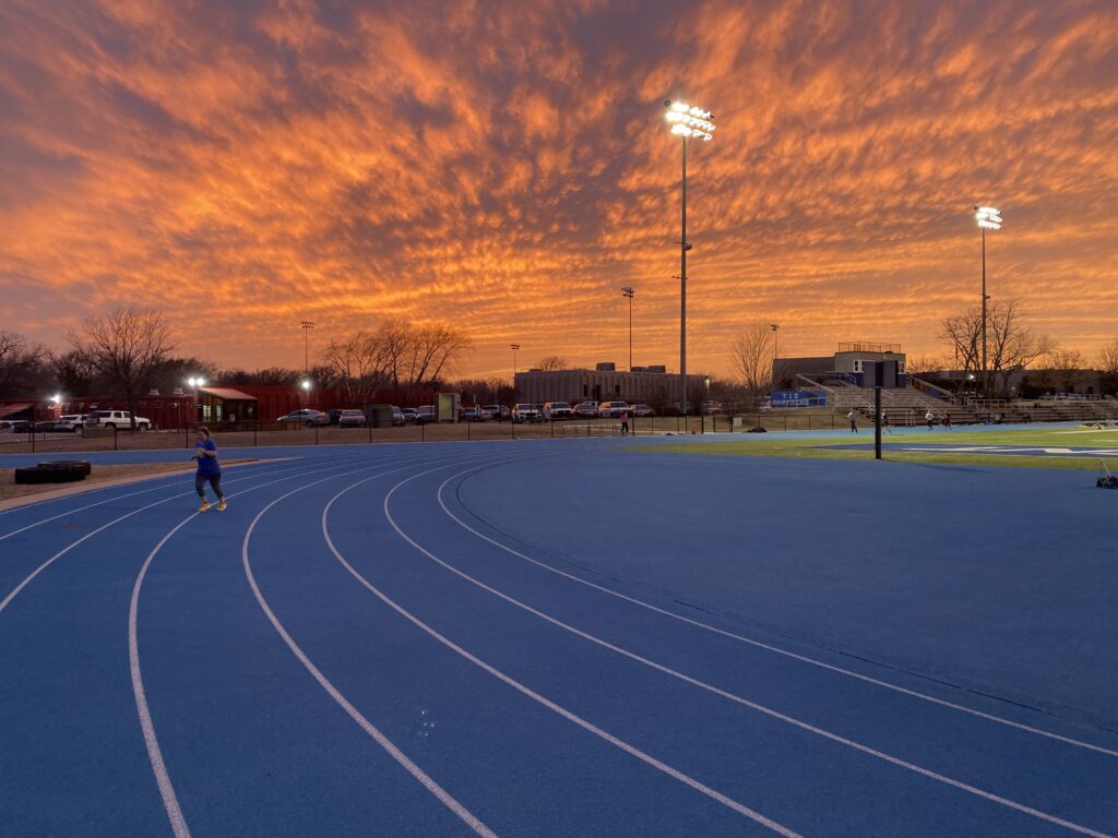 Track in sunset