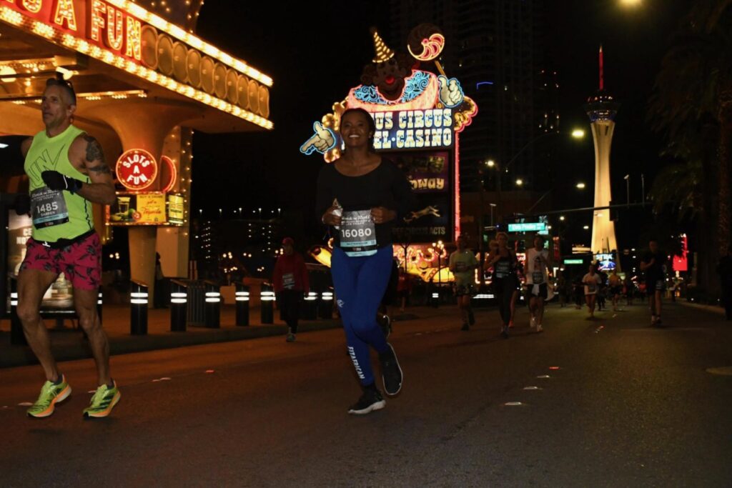 Running the Vegas Strip at Night