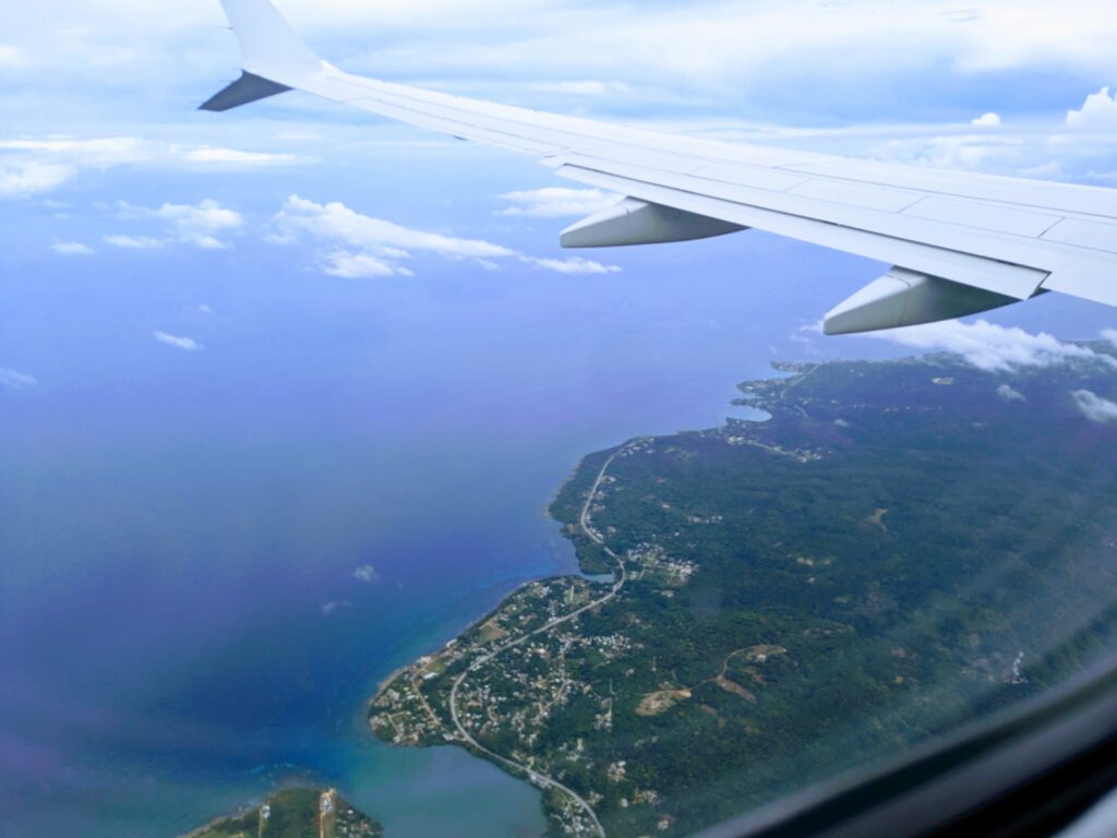 View of Jamaica from flight